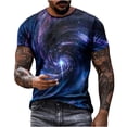 thumbnail image 1 of Penkiiy Chemise Imprimée Galaxie, T-Shirt à Manches Courtes à Col Rond Imprimé Ciel pour Homme 2024 Printemps et Été, Mode Décontractée, Hauts/chemises S Multicolore, 1 of 6