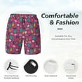thumbnail image 3 of Haiem Summer Flamingo Mens Swim Trunks with Compression Liner 2 in 1 Swimming Shorts Stretch Swimwear Quick Dry,Board Shorts-Medium, 3 of 9