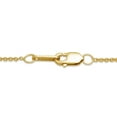 thumbnail image 4 of Jewelili Yellow Gold Over Sterling Silver with 9x7 MM Oval Cut Created Emerald and Round Created White Sapphire Pendant Necklace, 18" Rolo Chain, 4 of 5