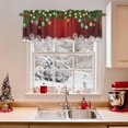 thumbnail image 2 of Christmas Curtain Valance for Windows Xmas Baubles Coniferous Rod Pocket Valance Window Treatments White Snowflake Pine Tree Twig Red Short Curtains for Kitchen Windows Bathroom Bedroom 54x18in, 2 of 7