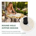 thumbnail image 4 of Round Outdoor Tablecloth with Umbrella Hole and Zipper, Summer Sunflowers Tablecloth with Elastic Waterproof, Country Botanical Flowers Leaves Patio Table Covers for 45" - 54" Picnic Pool Tables, 4 of 9