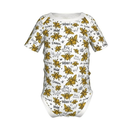 

Yiaed Hohey Bee Golden2 Print Infant Climbing Short Sleeve Onesie One-Piece Baby Bodysuit Clothes 0-12 Months -18 Months