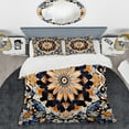 thumbnail image 2 of Designart "Greek Tiles in Yellow and Blue II" Abstract Tile Bedding Covert Set - Abstract Yellow Modern Bed Set With 2 Shams, 2 of 5