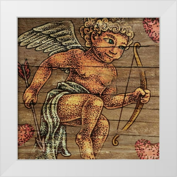 BoMo 20x20 White Modern Wood Framed Museum Art Print Titled - Cupids Arrow