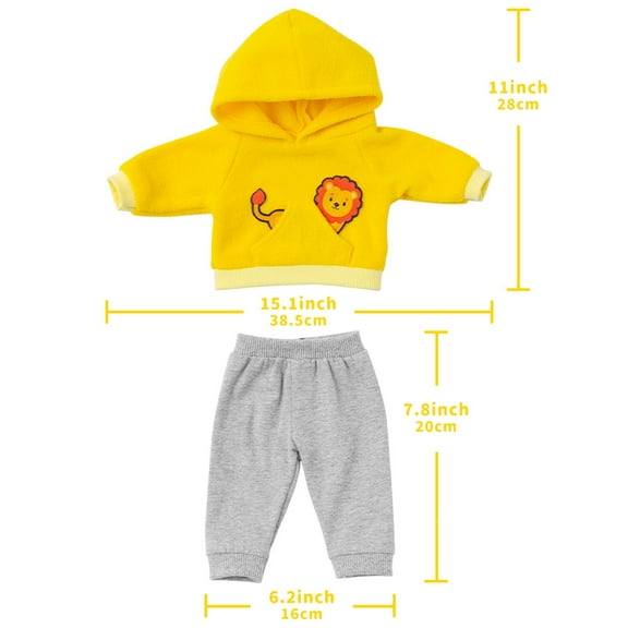 Rkxzt Doll Coat,Doll Clothes Outfit Set for 14-18 Inch Dolls Hooded Sweatshirt and Trousers 2-Piece,Doll Accessories|Cotton