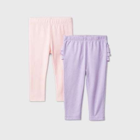 Cat & Jack Baby Girls Newborn 2 Pack Leggings