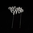thumbnail image 2 of Langgg Mr & Mrs Silver Wedding Cake Topper Decoration Pick Rhinestone Metal Engagement Anniversary Cake Topper, 2 of 8