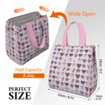 thumbnail image 3 of Cute Pitbull Terriers Dog and Flower Insulated Lunch Bag for Women & Adults,Large Portable Soft Cooler Lunch Bag,Thermal Food Storage Tote with Pearl Cotton,8.66L,8.75x5.75x9.5 Inch, 3 of 6