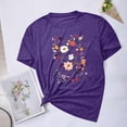 thumbnail image 2 of Camisetas de Verano de Mujer Pequeña Flor Impresa Cuello Redondo Manga Corta Superior, Verano Superior de las Mujeres, 2 of 4