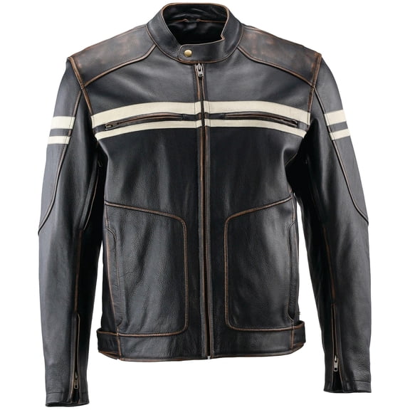 Kuryakyn Leather By River Road Hoodlum Vintage Leather Jacket Black - XL