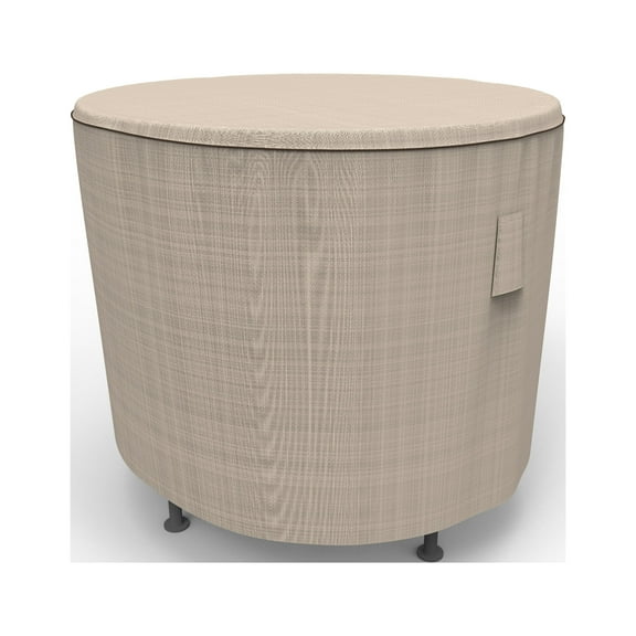 Budge XSmall Tan Tweed Patio Outdoor Round Table Cover, English Garden