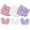 3 Sets Purple & White & Deep Pink, variant on 3Pcs Infant Hat and Gloves Set Soft Newborn Hats for Girls Knit Baby Hat with Bow No Scratch Mittens 0-3 Months
