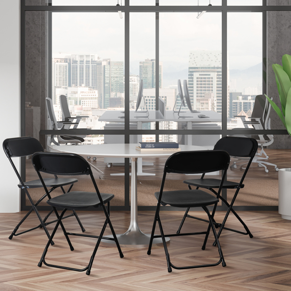 Alvantor Black Folding Chairs Set for Home, Office, and Events - 350lbs Capacity, Pack of 10