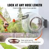 KFFKFF Retractable Hose Reel, 65 ft x 5/8 inch, 180° Swivel Bracket Wall-Mounted, Garden Water Hose Reel with 9-Pattern Nozzle, Automatic Rewind, Lock at Any Length, and Slow Return System