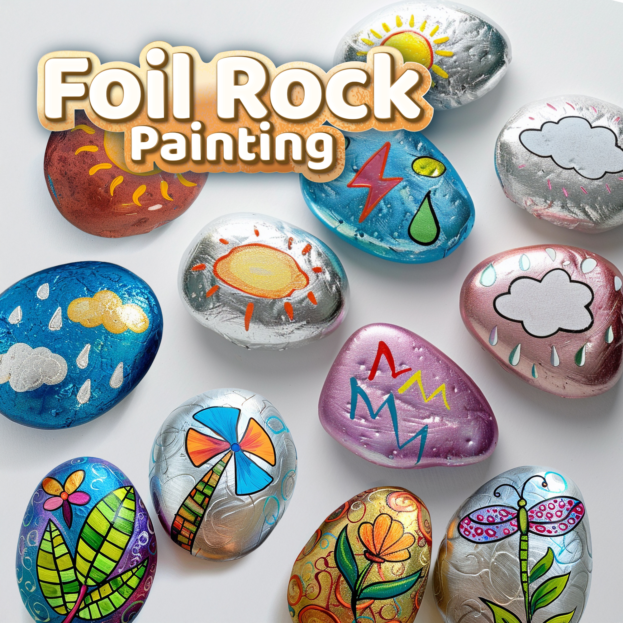Piano Potato Foil Rock Painting Kit for Kids Ages 6-12, All-in-One DIY Arts and Crafts Set for Girls Boys, Family Creative Activity, Ideal Birthday Gift