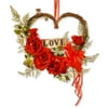 12" Rose Valentine Heart Decor Wreath