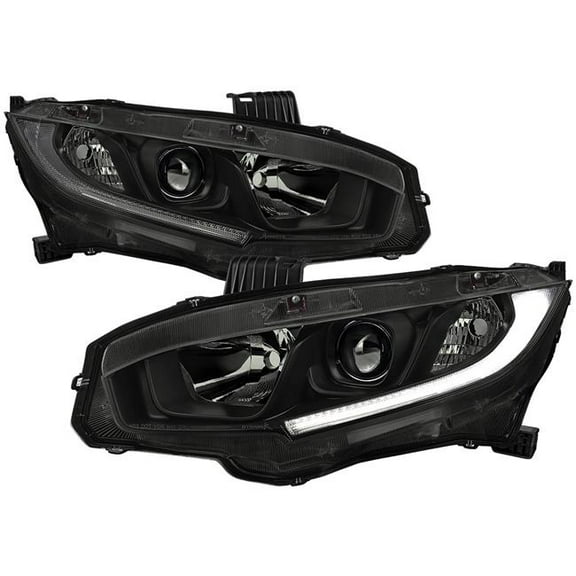 Spec-D Tuning LHP-CV16SM-RO OE Halogen Headlights Model with Black Housing Smoke Lens for 2016-2021 Honda Civic