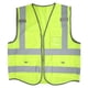 thumbnail image 1 of Chaleco de seguridad fluorescente verde con cremallera de alta visibilidad para trabajo nocturno y carrera, 1 of 8
