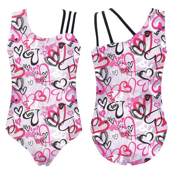 iiniim Kids Girls One-Piece Sleeveless Ballet Leotard Gymnastic Yoga Dance Sports Bodysuit 4-16 Letter Light Grey 8