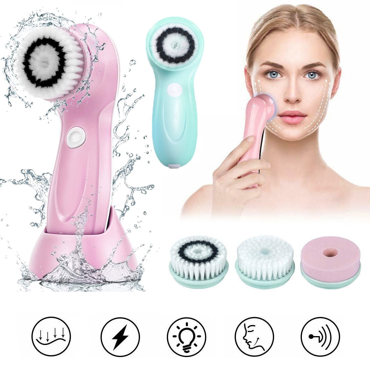 ZOUYUE Electric Facial Cleansing Brush Waterproof Electric Face Cleaner