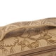 thumbnail image 4 of Makeup Bag Khaki PU Leather Large Capacity Floral Embossed Portable Zipper Up Toiletry Bag with Handle, 4 of 5
