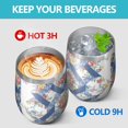 thumbnail image 4 of 12oz Stemless Wine Tumblers Pioneer Flower Floral Print Pattern Vacuum Insulated Stainless Steel Travel Tumbler Cups Mug with Lid and Straw for Champaign,Cocktail,Beer with Cleaning Brush, 4 of 5