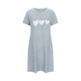 thumbnail image 4 of HomeGardon Women's Sleepwear Nightgowns for Women,Women's Oversized Short Nightgown Printed Round Neck and Short Sleeves dress,S-XXL, 4 of 6
