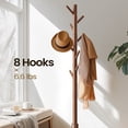 thumbnail image 6 of Coat Rack Stand, Coat and Hat Hanger Freestanding Standtree,  8 Hook and 3 Adjustable Heights Coat Tree, Home, Office, Entryway, Hallway, 6 of 7