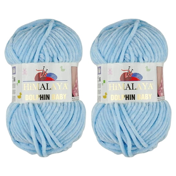 Himalaya Dolphin Baby 35 oz MicroPolyester Blue Yarn, 264 Yards (2 Pack)