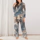 thumbnail image 2 of Balery Cool Cloud White Dragon Conjunto de Pijama con Estampado para Mujer, Conjunto de Dos Piezas con Manga Larga, Ropa de Dormir Suave con Bolsillos, Pijamas Cómodos-Large, 2 of 7