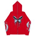 thumbnail image 1 of Sudadera Y2K con estampado de mariposas y plumas oscuras europeas y americanas, sudaderas con capucha para hombres y mujeres, sudadera con cremallera larga Harajuku para parejas góticas, 1 of 5