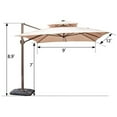 thumbnail image 6 of Abba Patio 9 x 12 ft Extra Wide Rectangular Solar Lighted Cantilever Umbrella with Easy Tilt & Cross Base for Garden, Backyard, Pool and Deck, Beige, 6 of 8