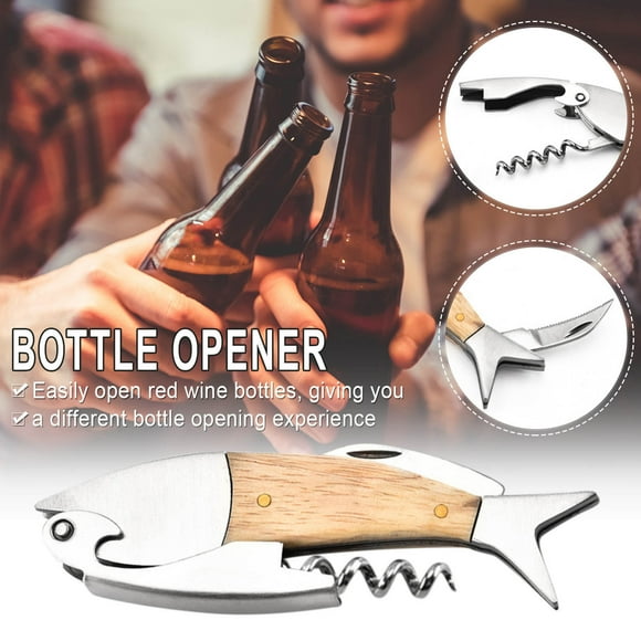 Wine Bottle Opener, Beer Bottle Opener, Red Wine Bottle Opener Wine Bottle Opener Beer Multifunctional Wooden Handle Bottle Opener, Beer Bottle Opener, Wine Opener Manual