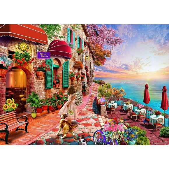 Morning Flower and Sea 1000 Piece Puzzle, Jigsaw Puzzle for Adults, Impossible Puzzle, Colorful Puzzle, Skill Game for the Whole Family