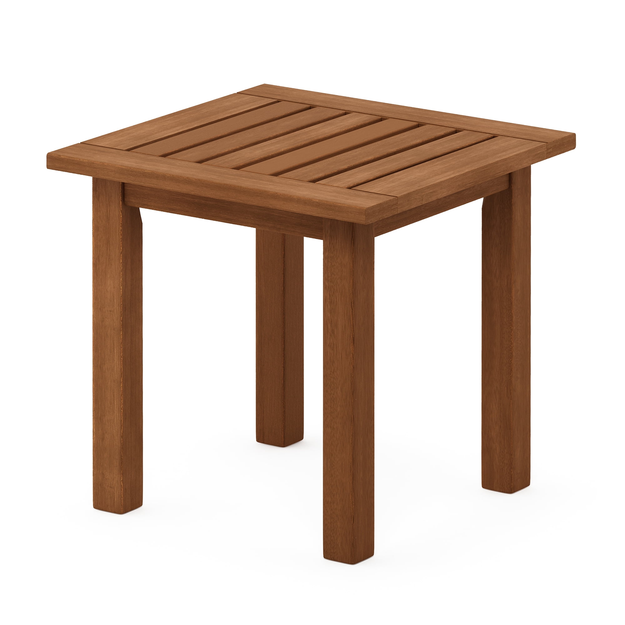 Furinno Tioman Hardwood End Table in Teak Oil