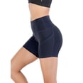 thumbnail image 4 of Women Athletic Active Yoga Short Shorts Booty Shorts Mini Hot Pants Sport Leggings Quick Dry Activewear Workout Sweat Running Shorts with pockets, 4 of 6