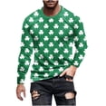 thumbnail image 2 of Men's Graphic T-Shirts,Mens St Patricks Day Gnomes Tee Shirts,Mens St Patricks Day Shirts Long Sleeve Shamrock Sweatshirt Big and Tall Irish Clover T-Shirt Casual Round Neck Graphic Tees Tops, 2 of 5