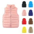 thumbnail image 6 of ZACPNCV Kids Boys Girls Down Puffer Vest Sleeveless Windproof Packable Warm Winter Vest Khaki 3-4 Years, 6 of 6
