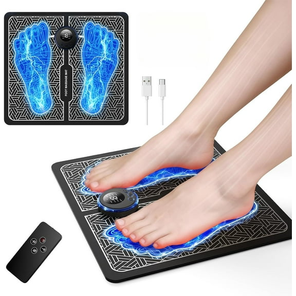 Wrongduck Electronic Foot Massager with Muscle Stimulation, Portable Rechargeable Stimulation Device with Multiple Modes, Compact Home and Travel Use