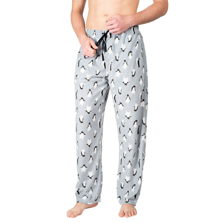 SLEEPHERO Mens Pajama Pants Fleece Pajama Pants For Men Comfortable Soft  Christmas Pajamas Plaid Pajama Bottoms Grey Penguin XXX-Large