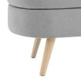 thumbnail image 4 of 43.5" Storage Ottoman Bench,Oval Foot Rest Long Stool,with Safety Hinge Flip Top,Steady Rubber Wood Legs,250 lbs Weight Capacity,for Bedroom,Living Room and Entryway,Grey, 4 of 7