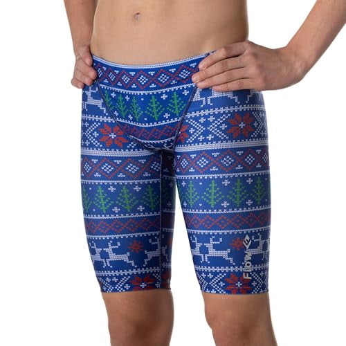 Flow Funky Jammers for Boys - Swim Jammer Swimsuit for Practice and Competition Swimming in Size 21 to 32 (Splashing 24) - FLOW-SWIM-JAMMER-SPLASH24