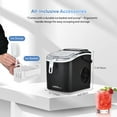 thumbnail image 3 of Countertop Ice Maker with Handle, 26lbs in 24Hrs, 9 Ice Cubes Ready in 6 Mins, Auto-Cleaning Portable Ice Making Machine Stainless Steel with Scoop Holder, 3 of 10