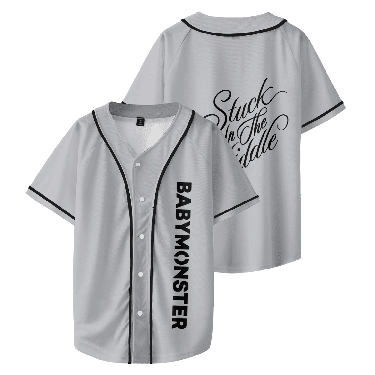 Kpop Babymonster Logo Baseball Jacket Tee Hello Monsters World