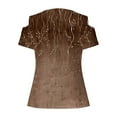 thumbnail image 4 of Yuwull Summer Tops Going Out Tops Women'S New Short-Sleeved Off-The-Shoulder Cutout Casual Printed Womens Tops Dressy Casual On ClearanceM, 4 of 5