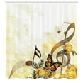thumbnail image 2 of Ambesonne Music Shower Curtain, Bridal Wedding Floral, 69"Wx75"L, Sepia and Yellow, 2 of 4