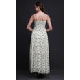thumbnail image 2 of Bimba Robe Longue Maxi à Corsage Smocké pour Femmes à Imprimé Feuilles et Oiseau Flowerpecker - Grand, 2 of 7