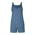 thumbnail image 3 of TBWNWG Overall Shorts Summer Solid Color Short Jumpsuit for Girls,Size 13-14 Years, 3 of 4