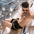 thumbnail image 2 of luoweisi Men's Beach Shorts Quick Dry Swim Trunks with Mesh Lining Golden Moon S, 2 of 5