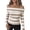 Khaki, variant on CHICME Striped Sweaters for Women Off Shoulder Long Sleeve Knit Sweater Soft Stretchy Slim Fit Pullover Black-L Fall Tops